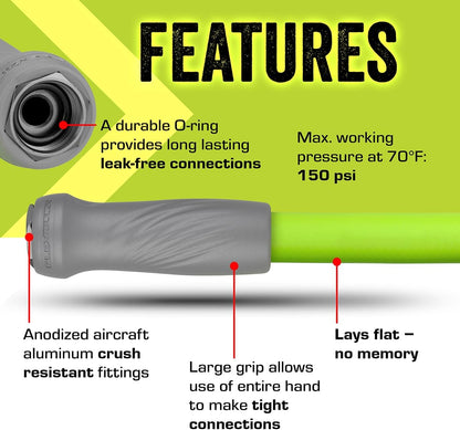 Flexzilla Garden Hose with SwivelGrip, 5/8 in. x 25 ft., Lightweight All-Weather Water Hose, Durable and Flexible, Leak-Free Connections