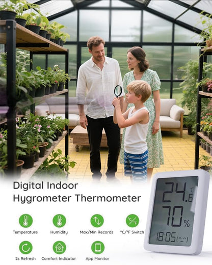8X10FT Enhanced Aluminum Walk-in Greenhouse for Outdoors with Thermometer