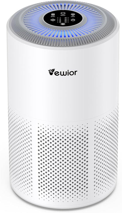 Air Purifiers for Home Large Room Up to 1800 ft², VEWIOR H13 True HEPA Air Filter for Bedroom with Night Light, Fragrance Sponge, Sleep Mode, Timer, Air Cleaner for Smoke, Dander, Pollen