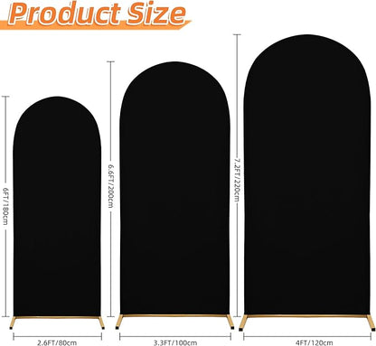 Wedding Arch Covers Spandex Arch Backdrop Covers 6.6FT Arch Stand Cover Arch Covers Stretchy Backdrop for Wedding Birthday Party Decoration Baby Shower (Black, Cover Only)