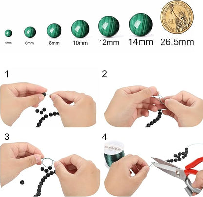 Blue Jade Stone Beads Gemstone Round Crystal Energy Jade Beads Stone Beads for Jewelry Making DIY Bracelet Necklace Jewelry Making 1 Strand 15.5inch 60PCS 6MM