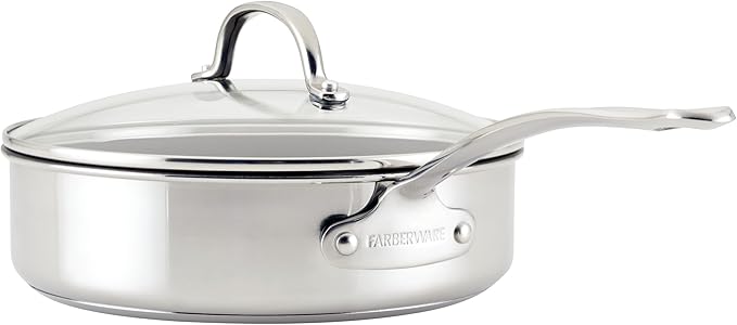 Farberware Millennium Stainless Steel Nonstick Cookware Set, 10-Piece Pot and Pan Set, Stainless Steel
