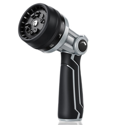 RAINPOINT Full-Metal Garden Hose Nozzle, Heavy Duty Water Hose Nozzle Sprayer With 10 Adjustable Patterns & High Flow,Thumb Control For Flow Adjustment, Ideal For Watering, Washing, Cleaning,Black