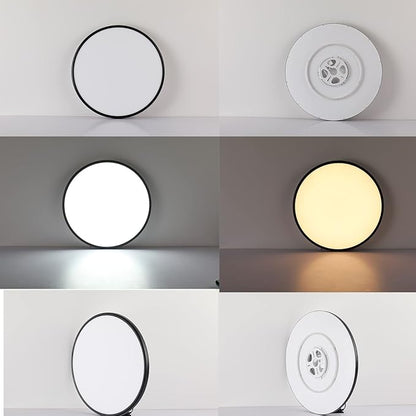 ocioc 18inch Ceiling Light with Remote Control, 40W LED Flush Mount Light Fixture with 2000K Backlight, 3000K-6500K Light Changing, Brightness Adjustable Close to Ceiling Lights Fixture Black