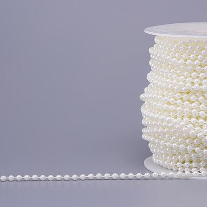44 Yards/131 Feet Pearl Garland Craft String Pearls, Faux Pearl for Wedding Party Decoration, Christmas Tree Decorations and DIY Crafts (Ivory, 4 mm 131 Feet)