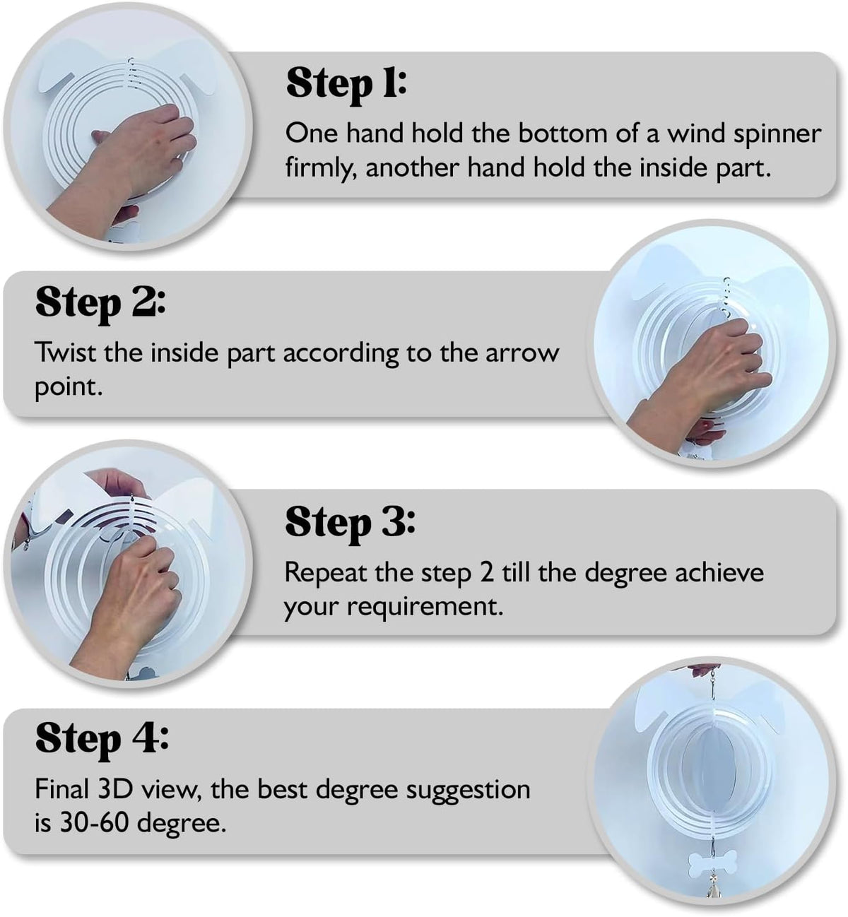 Pekingese Dog Ears Wind Spinner, Pekingese Wind Spinner Hanging for Yard and Garden
