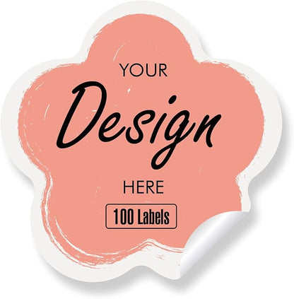 Custom Stickers Personalized Labels - Customized Stickers with Any Design Image Logo Text,Custom Thank You Label Stickers,Custom Stickers for Business Logo,100 Labels (Flower,5.5"x5.5")