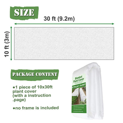 Valibe Plant Covers Freeze Protection 10 ft x 30 ft Floating Row Cover 0.9oz/yd² Garden Fabric Plant Cover for Winter Frost/Sun Pest Protection (10FT X 30FT)