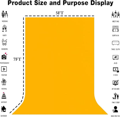 10x10FT Yellow Screen Backdrop Solid Color Screen Photo Backdrop Video Curtain Party Decor Photography Studio Props