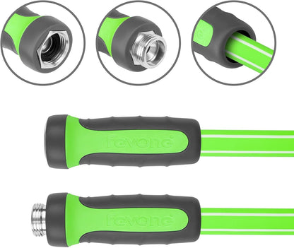 Fevone 35 ft x 5/8" Heavy Duty Garden Hose, Drinking Water Safe, Flexible & Kink-Free Hybrid Polymer Water Hose, Lightweight Outdoor Hose with swivel handles and 3/4" Solid Aluminum Fittings
