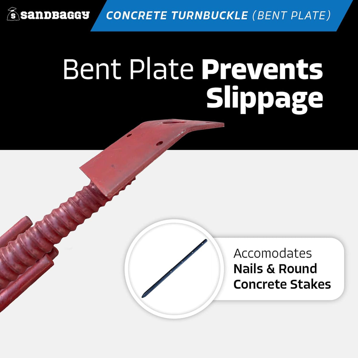 Sandbaggy Concrete Turnbuckle Form Aligner with 5" x 3" Bent Plate (35" - 37.5" Length) - Rust Resistant Steel - Adjustable Wall Brace - Aligns & Plumbs Form Walls, Columns, or Beams (35 inches, 4)