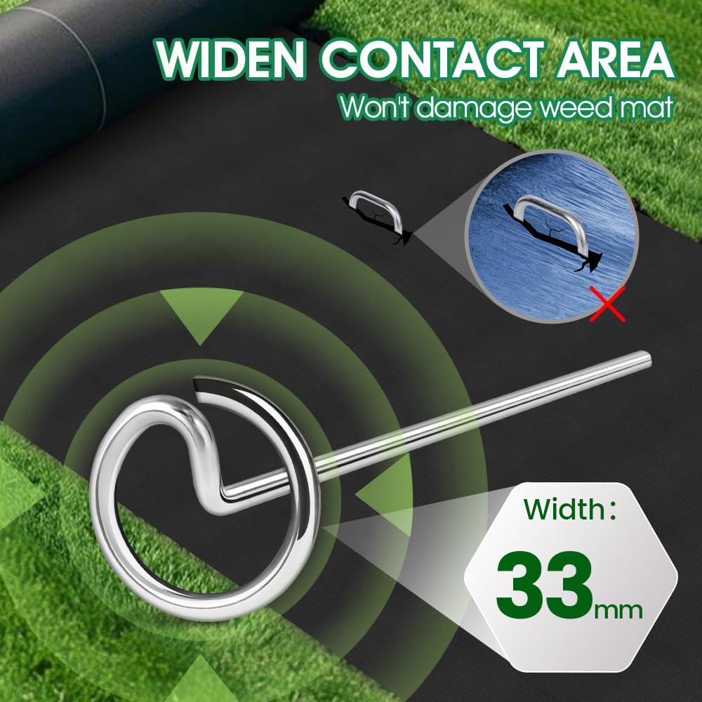 120pcs Landscape Fabric Pins, Bold 8 Gauge Weed Barrier Garden Staples Stakes Galvanized Steel, Landscape Fabric Staples Tent Stakes Yard Stakes (120 X 6in)