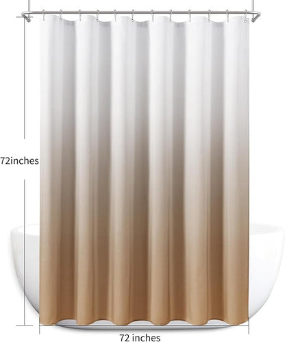 Naturoom Camel Shower Curtains for Bathroom,Ombre Cloth Fabric Shower Curtain Set with 12 Hooks Camel Bathroom Decor 72 x 72