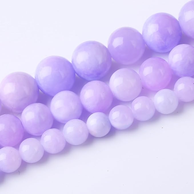 Purple Persian Jade Stone Beads, Round, 6MM, 60PCS, Loose Beads for Jewelry Making