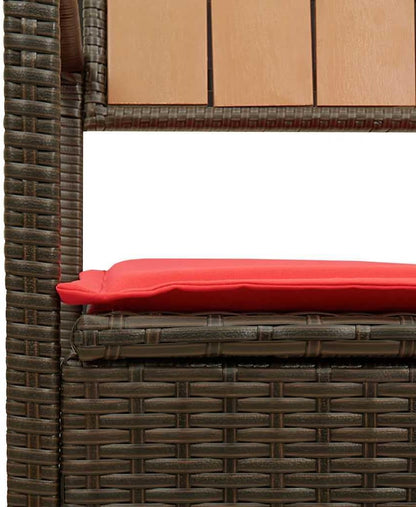 PE Rattan Patio Storage Bench with Cushion, Outdoor Seat for Cushions and Garden Supplies, Waterproof Inner Bag and Gas Spring Lid