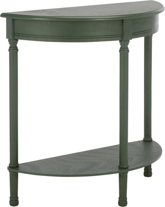 SAFAVIEH Furniture - Tinsley Half-Round Console Table - Dusty Green - Solid Wood - Farmhouse Demilune Design - Ideal for Entryway, Hallway, Living Room, 28" W x 11.75" D x 28" H (CNS5723G)
