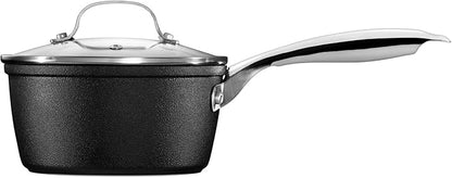 Starfrit The Rock Diamond 10PC Non-Stick Set - Durable Forged Aluminum - Oven Safe - PFOA Free - Easy to Clean - Black