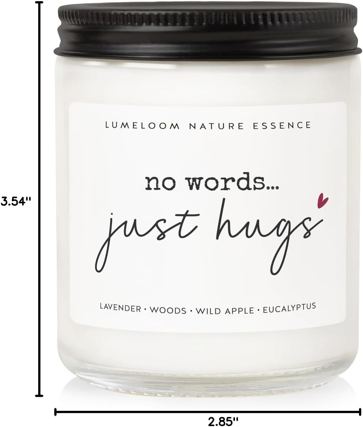 LUMELOOM Sympathy Gifts for Loss of Loved One- 9oz Lavender Scented Candle | Memorial Gifts, No Words Just Hugs, Bereavement, Grief, Think of You, Miscarriage, Get Well Candle for Women, Soy Wax