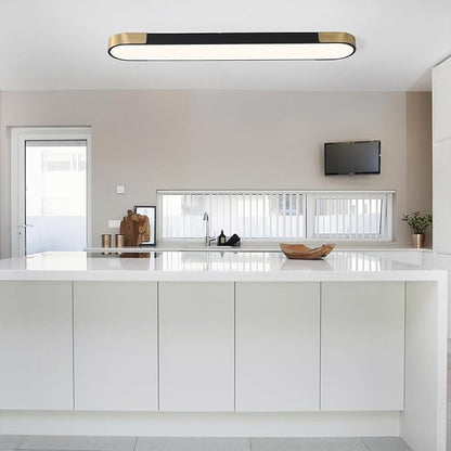 Tioolo Dimmable LED Ceiling Lights Flush Mount Ceiling Light 4FT LED Wraparound Light with Remote Linear Light Fixture for Kitchen Laundry Closet Garage Office Hallway (60W/3000-6500K)