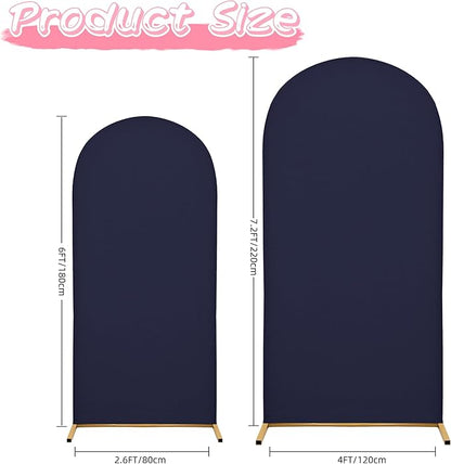 Wedding Arch Covers Arch Backdrop Cover Arch Stand Covers 7.2FT 6FT Set 2 Arch Cover Spandex Fabric Stretchy Backdrop for Wedding Birthday Party Decoration Baby Shower (Dark Blue)
