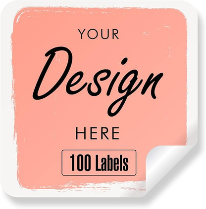 Custom Stickers - Personalized Labels with Any Design Image Logo Text, Custom Thank You Labels, Business Logo Stickers, 100 Square 2"x2" Labels