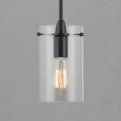 Black Pendant Lights Kitchen Island - Medium Clear Glass Pendant Light Fixture