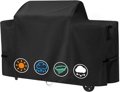 Grill Cover for Traeger Woodridge Pro/Elite, 600D Waterproof Cover for Traeger Woodridge Grill, Pellet Smoker Grill Covers Accessory, 68" L x 28" W x 46" H