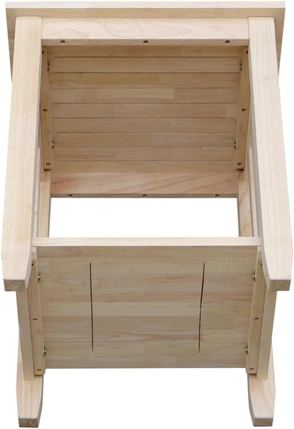 HomeStock Asian Tall End Table, Solid Parawood, 21" W x 21" D x 25" H, 32 lbs, Butcher Block Surface, Ready to Assemble, Single Shelf for Storage.
