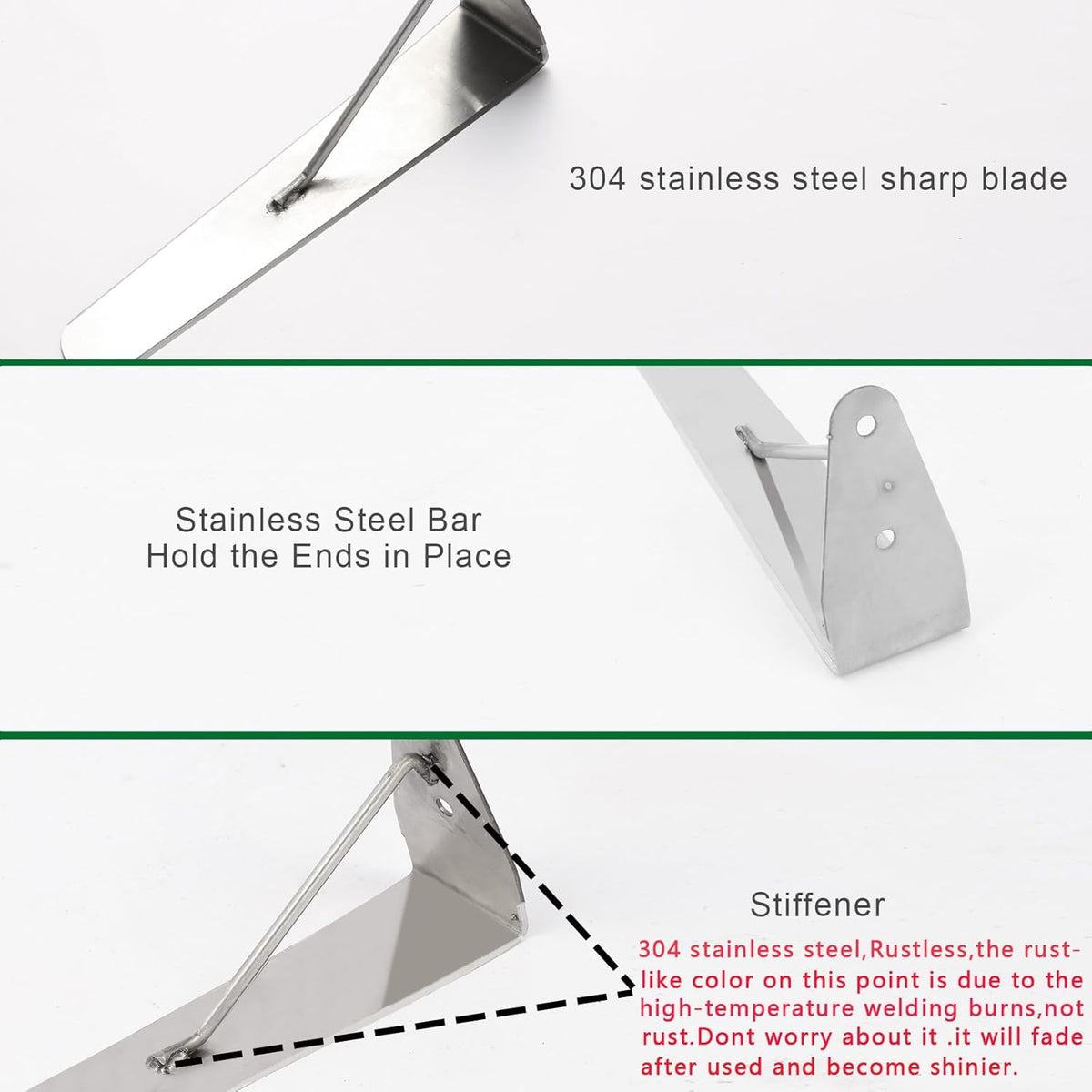 sancat Weed Cutter,Weeder with Double-Edged 304 Stainless Steel Sharp Blade, Manual Weed wracker, Long Sickle with 41’’ Soft Rubber Handle, Garden Tool for Grass