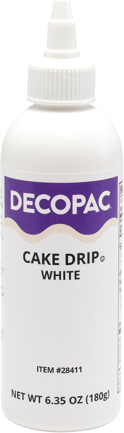 DecoPac Cake Drip, White Color, Vanilla Flavor, Mat Like Chocolate, 6.35 oz, 1 Count (Pack of 1)