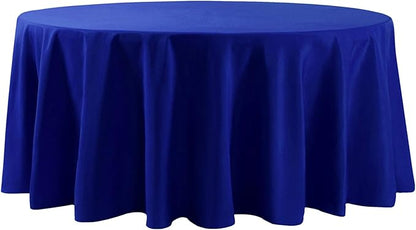 132 inch Round Tablecloth Washable Polyester Table Cloth Decorative Table Cover for Wedding Party Dining Banquet（132 inch,Royal Blue）