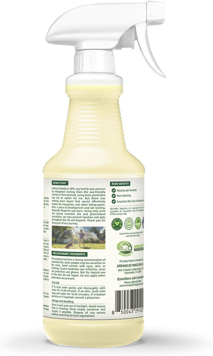 Mosquito Magician Indoor and Outdoor Spray - Use for Carpet, Furniture, Bedding, Couches & Pets – Plant-Sourced with Essential Oil – Mint, 32 OZ