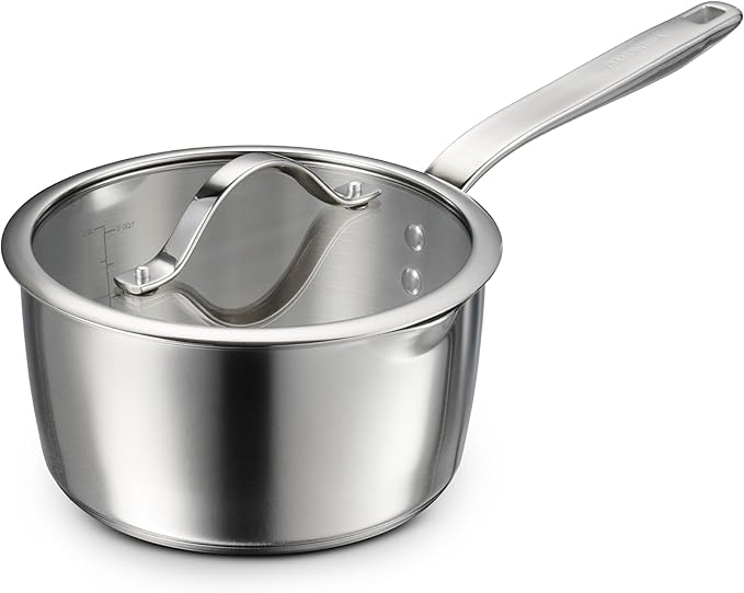 Tramontina Tempo Tri-Ply Base Stainless Steel 3-Quart Sauce Pan with Glass Lid, Induction-Ready Saucepan, Oven-Safe, Dishwasher-Safe
