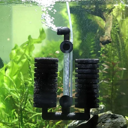 Aquarium Bio Sponge Filter 2 PCS for Fry Betta Shrimp Fish Tank Up to 55 Gallon Each., Quiet, Double Sponges