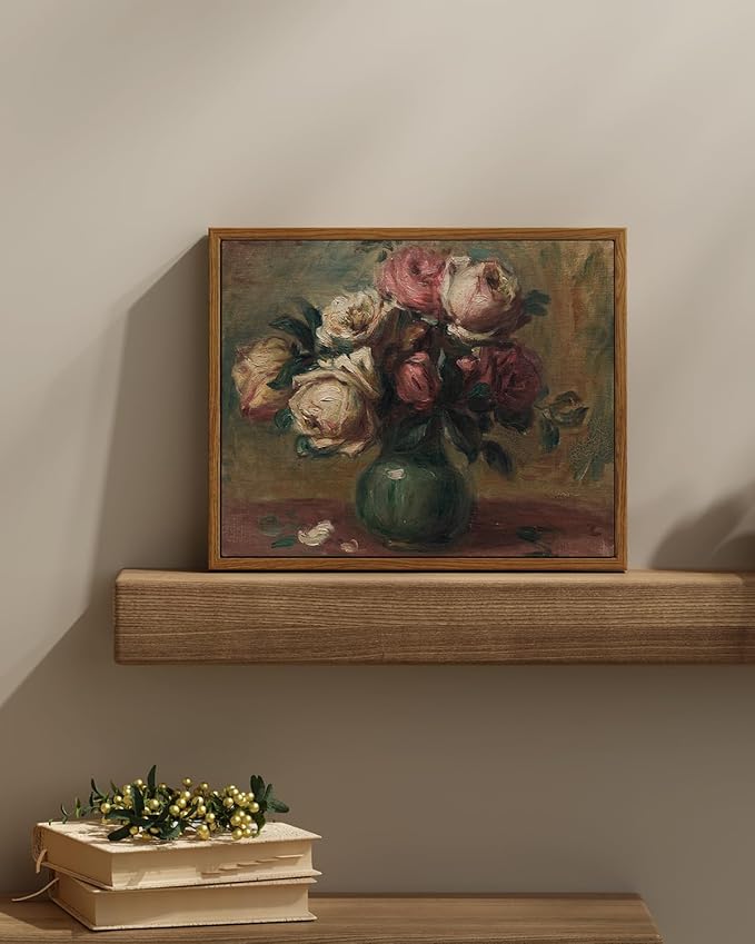 InSimSea Framed Wall Art for Living Room Flower Art Home Decor Framed Vintage Botanical Prints Rustic Farmhouse Wall Decor Mid Century Modern Decor Art Prints Floral Home Decor for Bedroom 11x14in