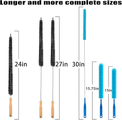 3Pack Dryer Vent Cleaner Kit, Home Improvement Essential Cleaning Tools, Up to 30 Inch Long Brush Cleaning Set，pet Hair Remover for Laundry，Drain Snake