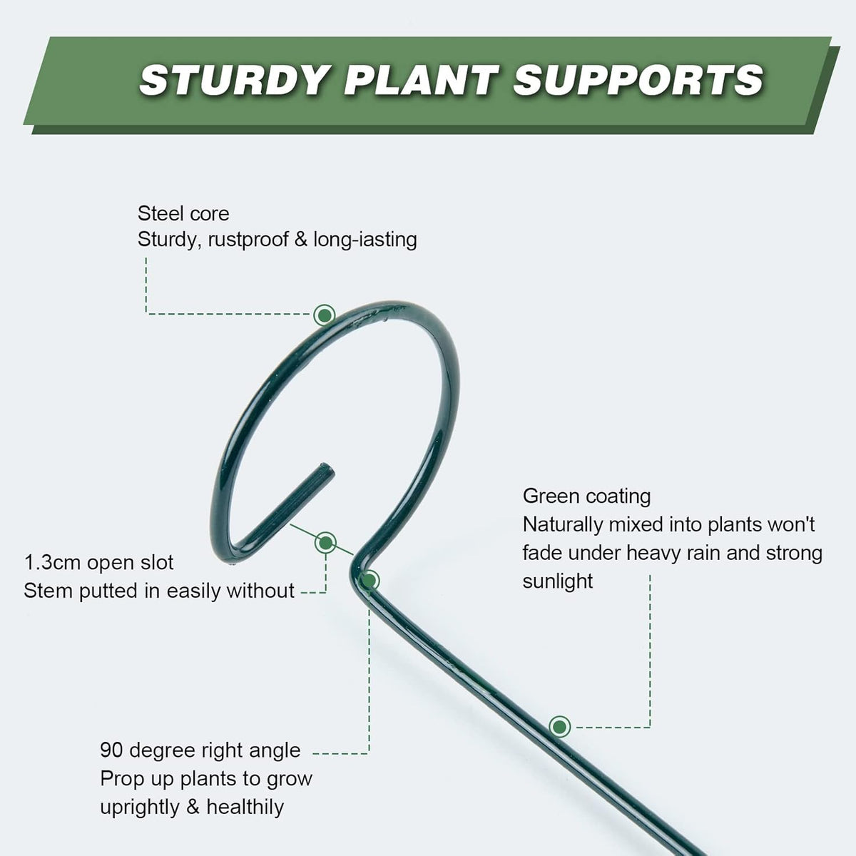 Joyhalo 20 Pack Plant Support Stakes 24 Inch, Plant Stakes, Flower Stakes with 24 Twist Ties, Garden Sticks for Plants Iris, Dahlia, Gladiolus, Amaryllis, Rose, Sunflower, Tomato, Sapling Etc
