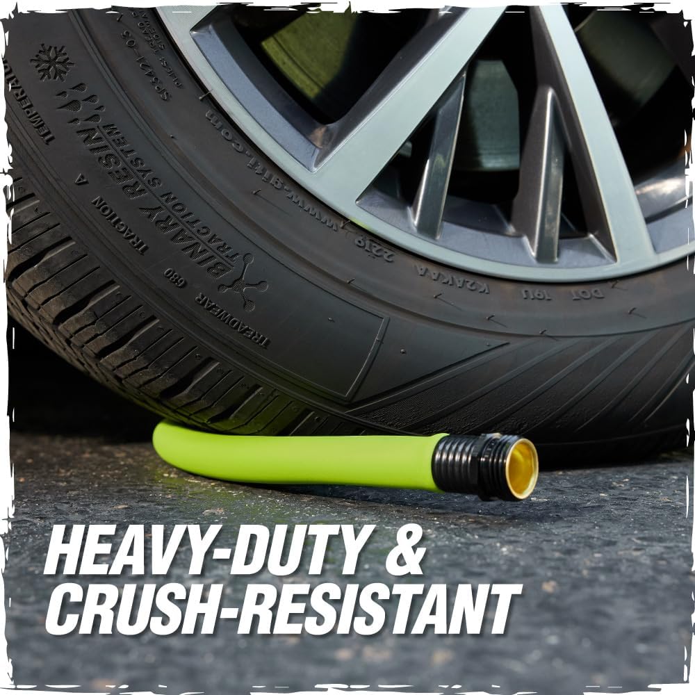 Rugged Rhino Heavy Duty Flexible Light Weight Garden Hose, 100ft x 5/8in, 4 Layer Leakproof Outdoor Gardening Tools, Watering Supplies, Powerful Water Pressure for Lawn, Flowers, Green Black