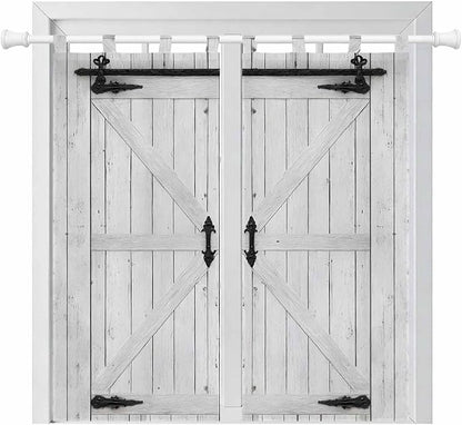Farmhouse Wood Grain Bedroom Curtains 72 Inch Length, Window Curtains Tab Top, Vintage Country Barn Gate Grey Light Filtering Window Treatments Drapes 52"x72" 2 Panel