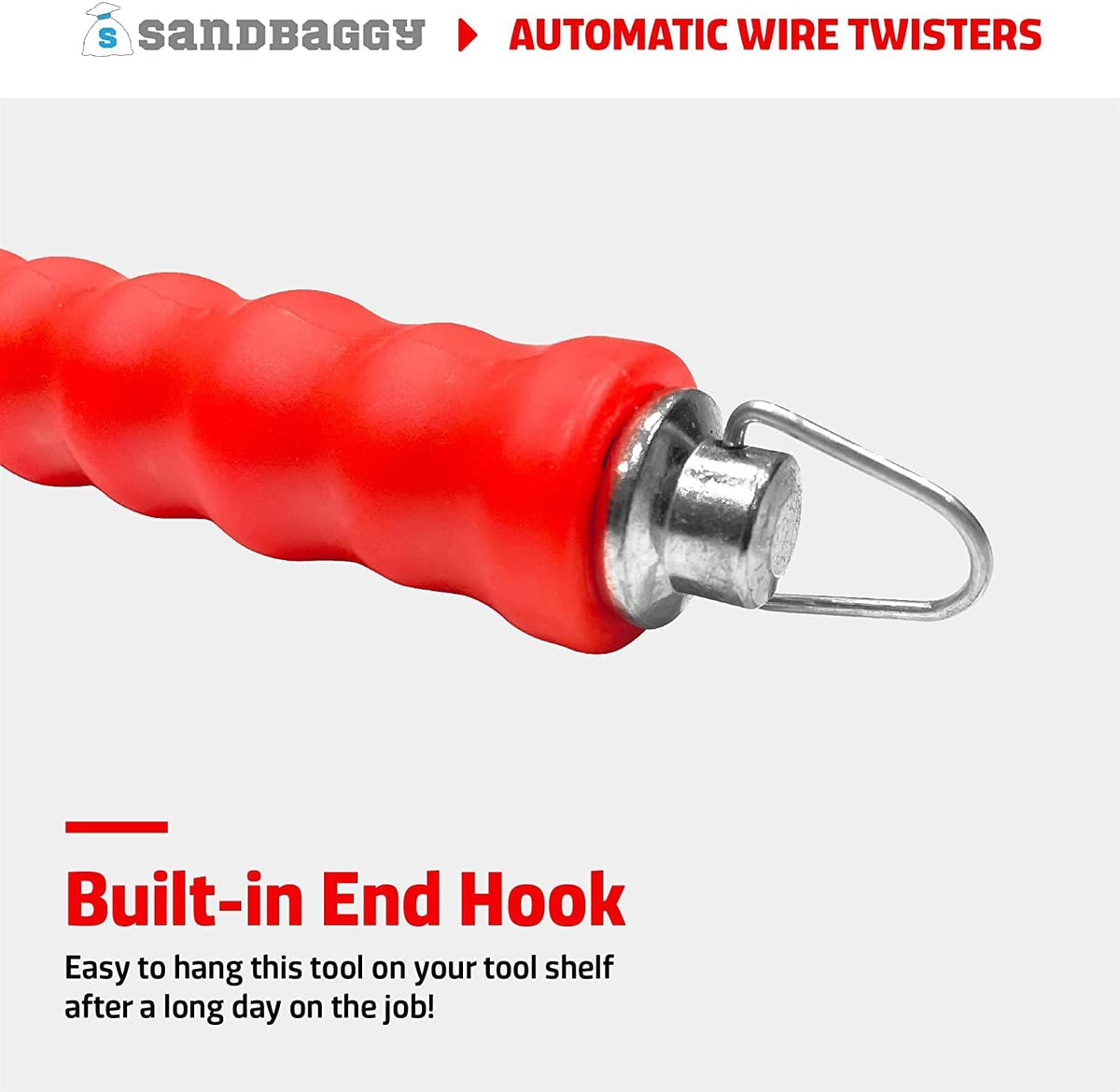 Sandbaggy Automatic Rebar Wire Tie Twister Tool | Ties Rebar 2X Faster Than Manual Tool | Galvanized Steel Components to Prevent Rust (Pack of 10)
