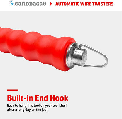 Sandbaggy Automatic Rebar Wire Tie Twister Tool | Ties Rebar 2X Faster Than Manual Tool | Galvanized Steel Components to Prevent Rust (Pack of 10)