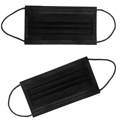 NNPCBT 100PCS 3 Ply Black Disposable Face Mask Filter Protection Face Masks