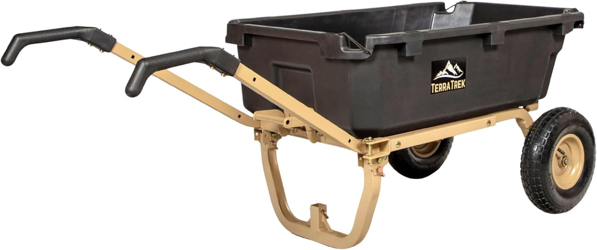 Heavy-Duty Garden Cart on Wheels – 7 Cu. Ft. 2-in-1 Utility Wagon & Wheelbarrow, Push or Tow Design, 1200 lb. Capacity, All-Terrain Utility Cart with 13" No-Flat Wheels