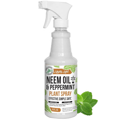 Mighty Mint Neem Oil & Peppermint Plant Nutrient Spray – Natural Leaf Shine for Indoor & Outdoor Use – Plant-Based Formula for Stronger, Healthy Plants - 16 oz