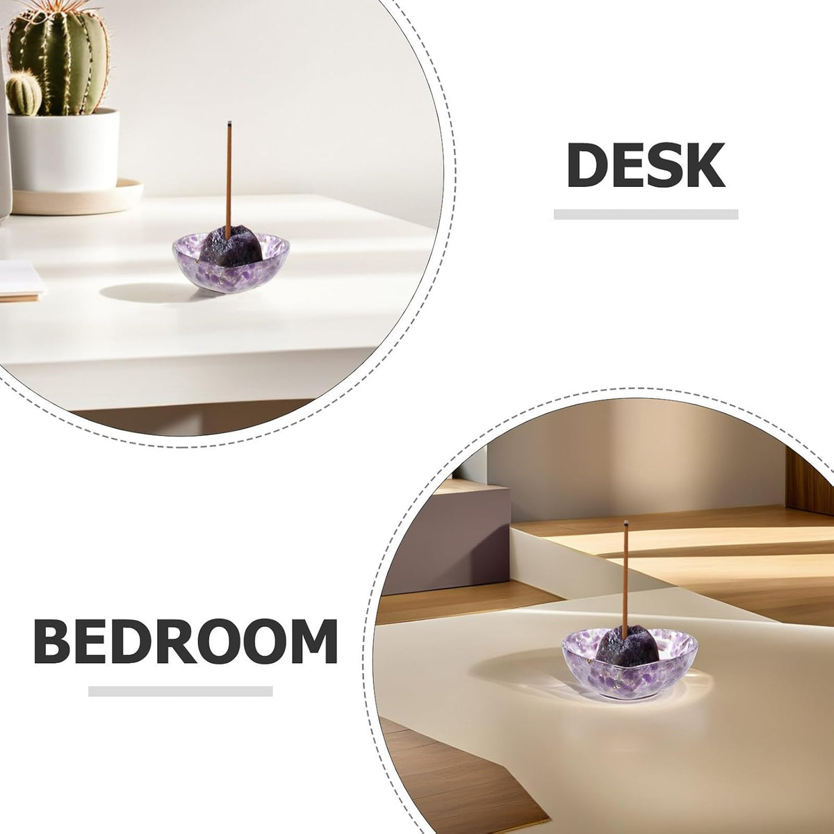IMIKEYA Candle Holder Sturdy Handpolished Design Heart Shaped Resin and Crystal Decorative Bowl with Unique Texture Centerpiece for Bedroom and Living Room