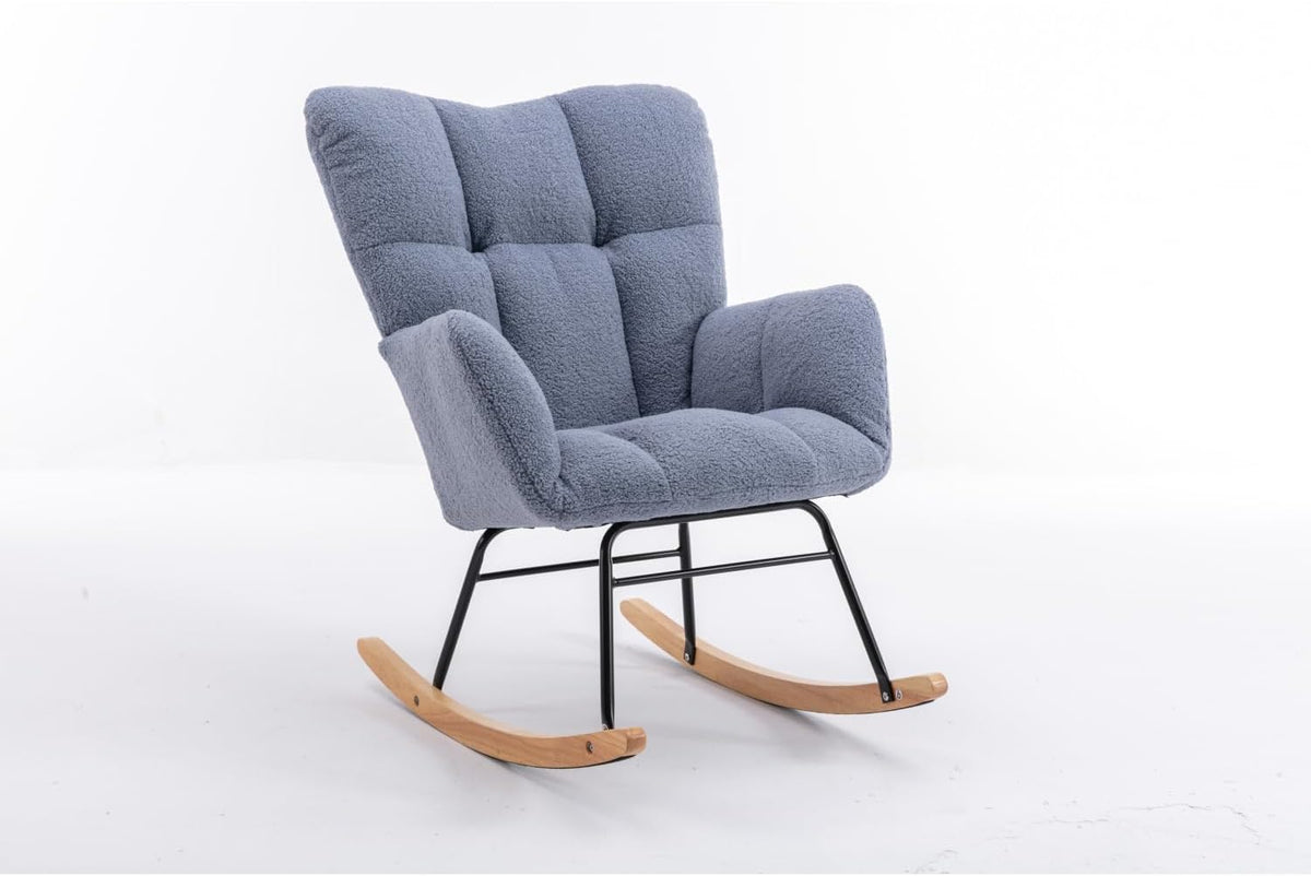 Light Blue Rocking Chair for Living Room Indoor