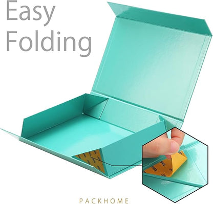 PACKHOME 6 Gift Boxes 11.5x8x2.5 Inches, Sturdy Shirt Boxes with Magnetic Lids for Multiple Occasions (Glossy Green)