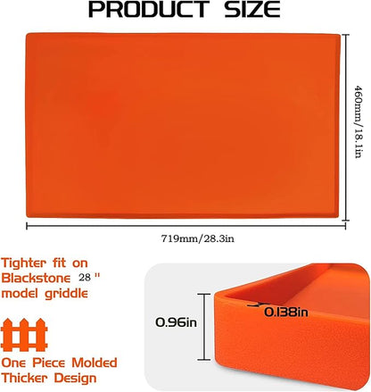 Silicone Protective Cover for 28" Blackstone Griddle,Heavy Duty Food Grade Silicone Grill Mat, Protect Griddle from Rodents, Insects, Debris, and Rust,All Season Cooking Protective Cover