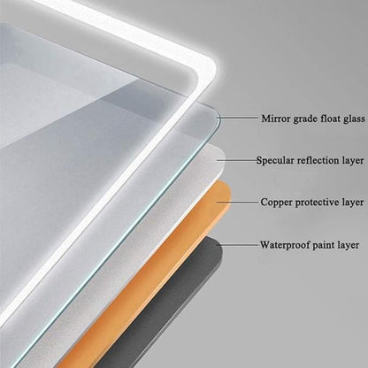 600 x 800mm LED Wall Mounted Bathroom Mirror with Lights Bathroom Mirror Touch Switch Demister Pad (Color : Horizontal Size : 600 * 800mm) (Horizontal 600 * 800mm)