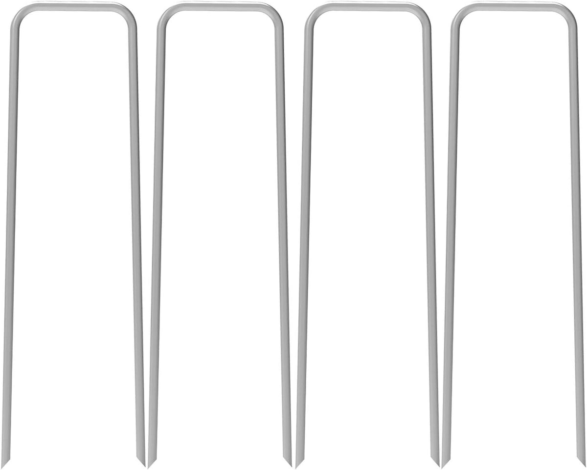 AAGUT 100 Pack 12 Inch Garden Stakes Heavy Duty 11 Gauge Galvanized Steel Landscape Staples Fence Ground Stake Sod Pins Yard Stakes Tent Anchors for Dog Fencing, Chicken Wire